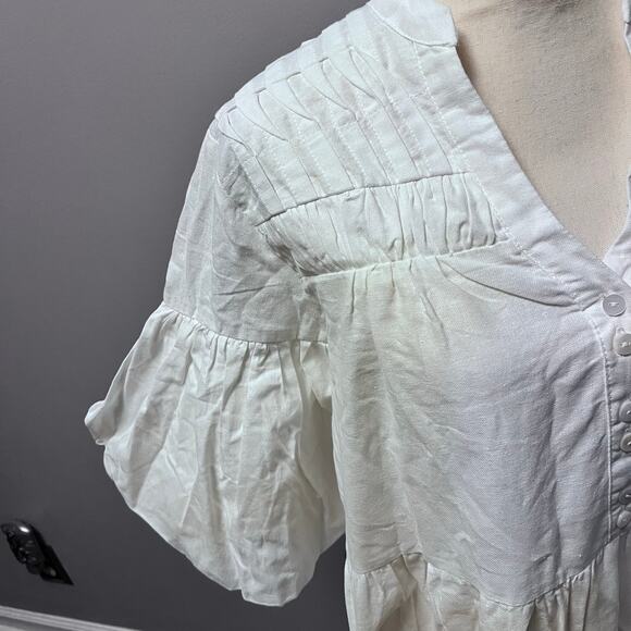 Bali Elf Handmade S White Oleana Dress 100% linen - Picture 5 of 6